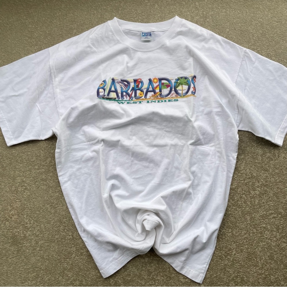 Vintage heavy cotton White Barbados T-Shirt